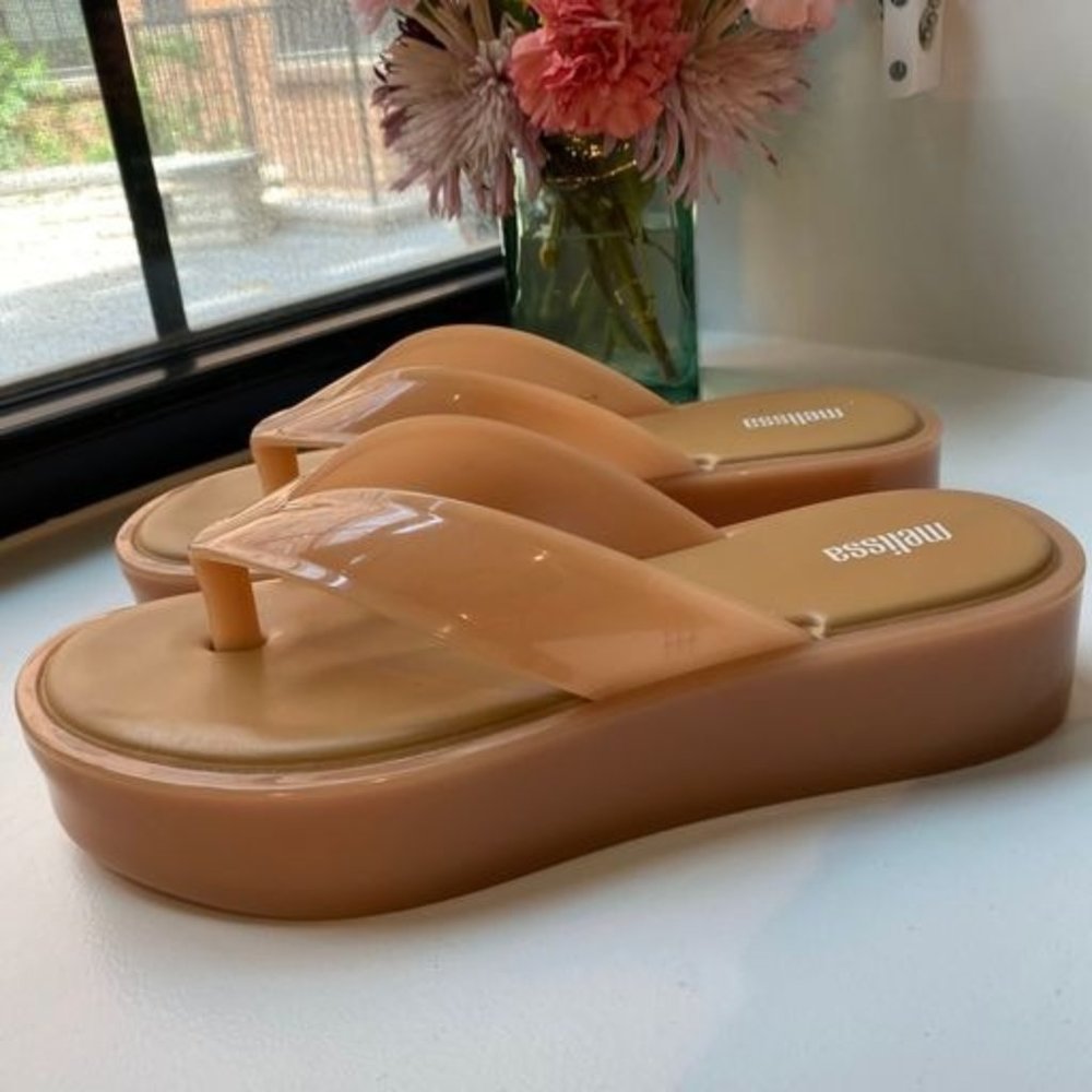 Melissa Women's Platform Slide Sandals in Beige Natural Size 7